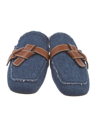 Loewe Denim Raw-Edge Trim Mules