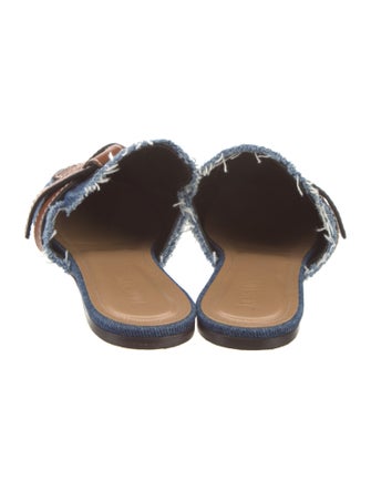 Loewe Denim Raw-Edge Trim Mules