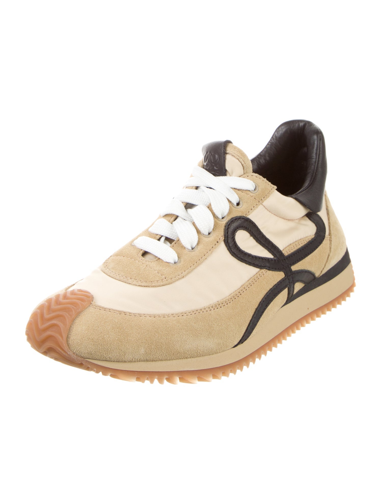 Loewe Suede Colorblock Pattern Sneakers