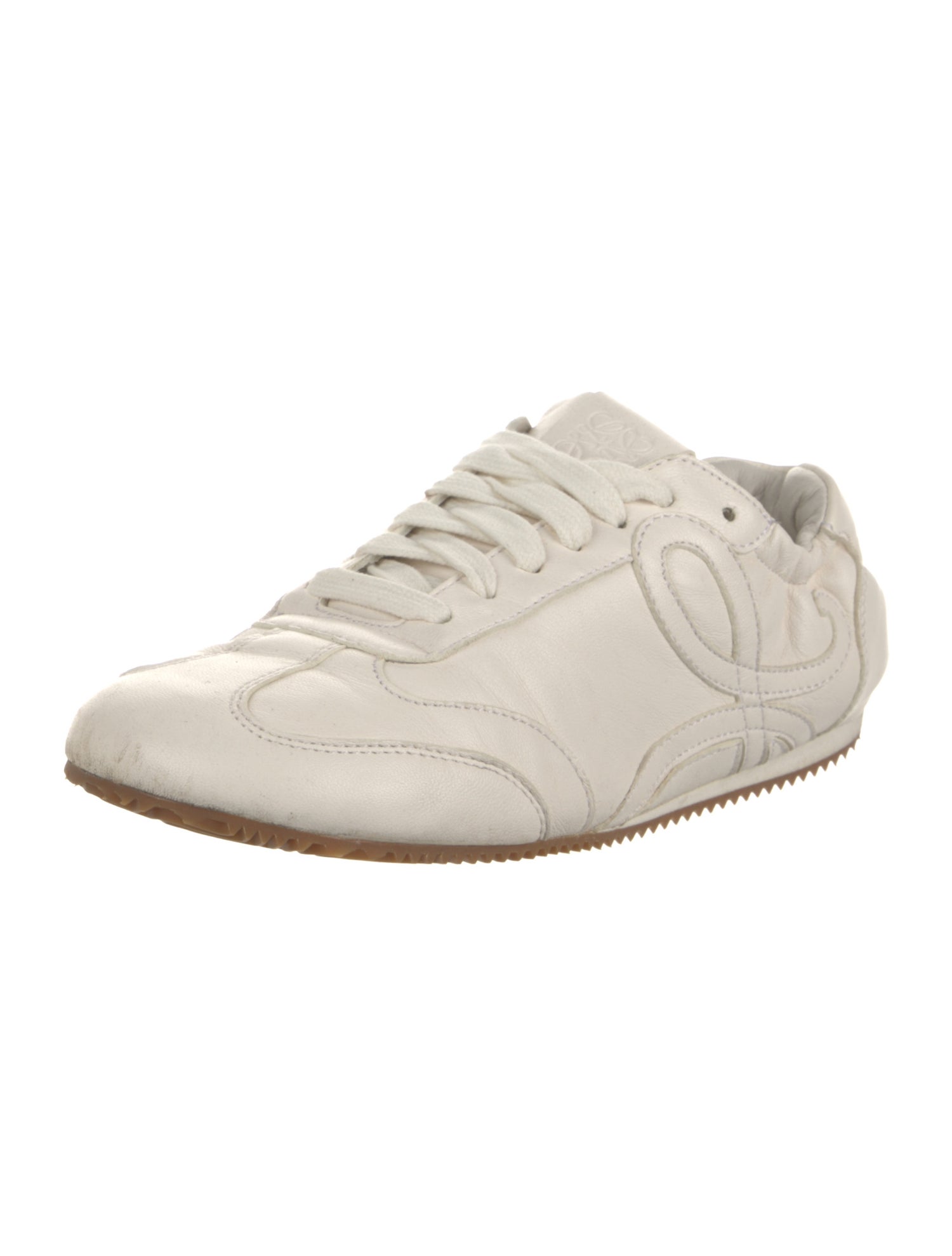 Loewe Leather Embroidered Accent Sneakers