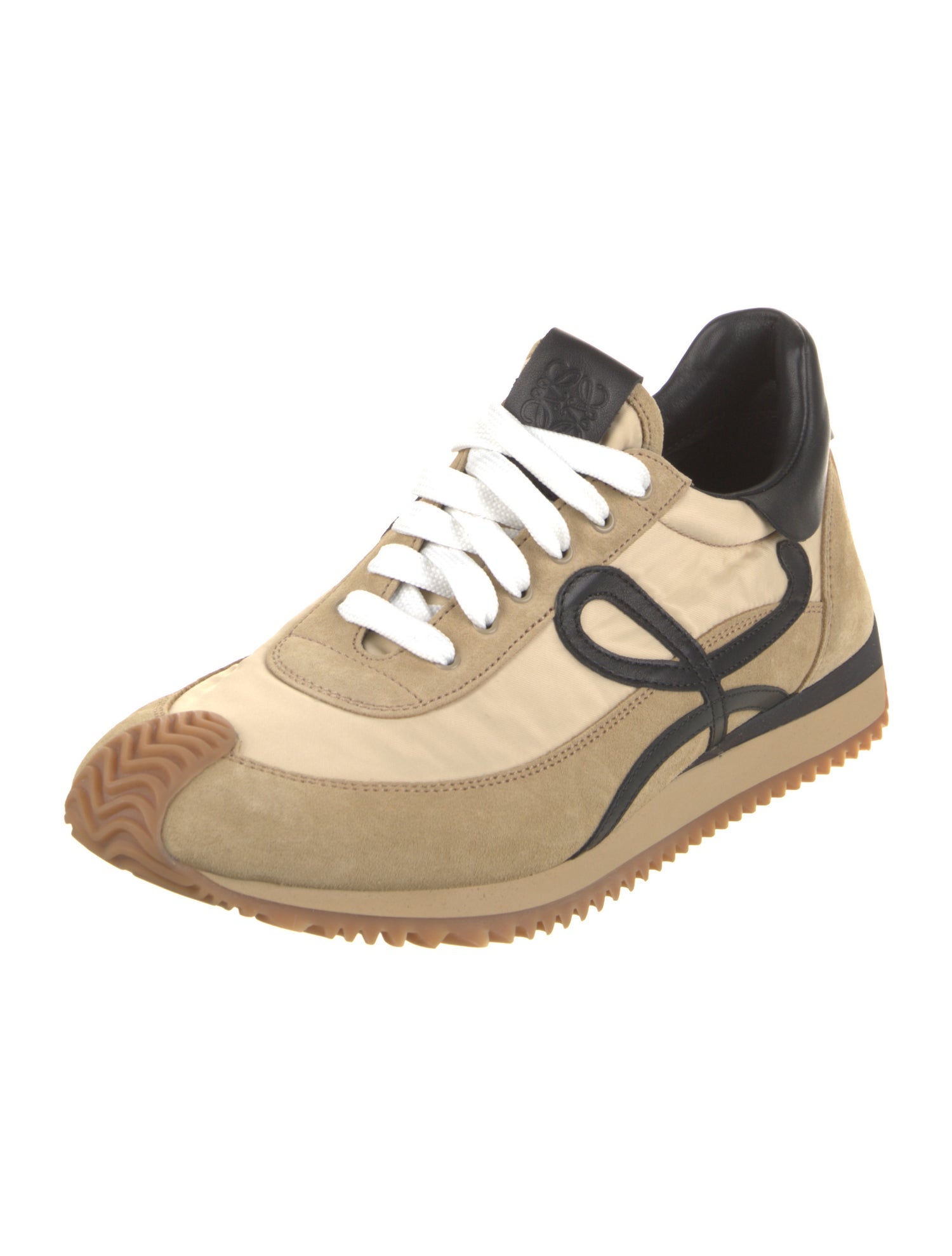 Loewe Suede Colorblock Pattern Sneakers