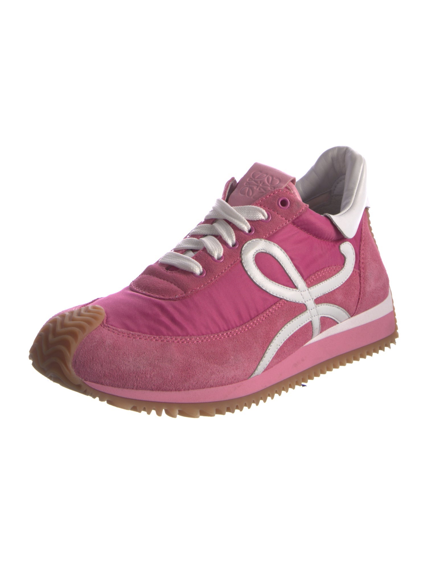 Loewe Suede Colorblock Pattern Sneakers