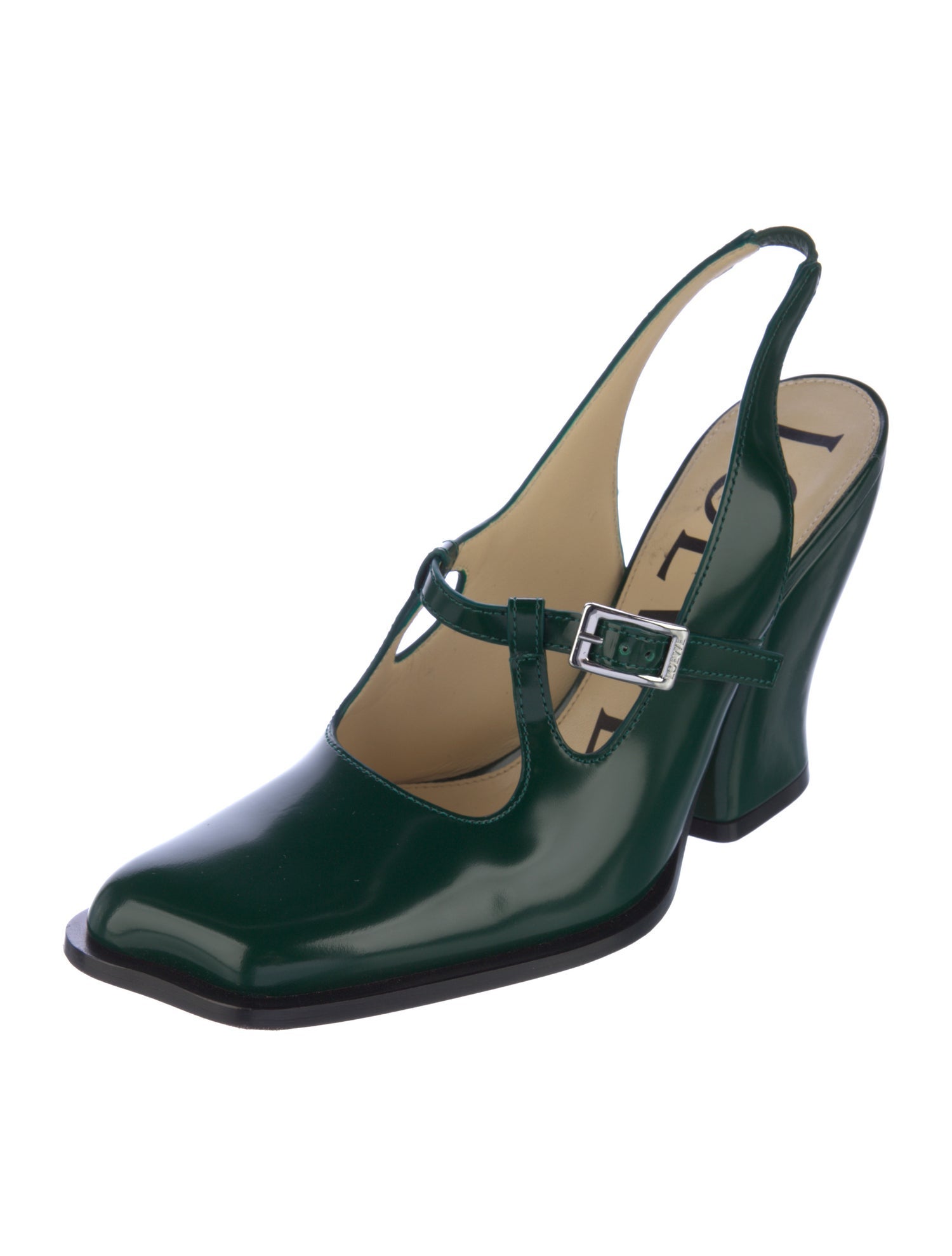 Loewe Patent Leather Slingback Pumps