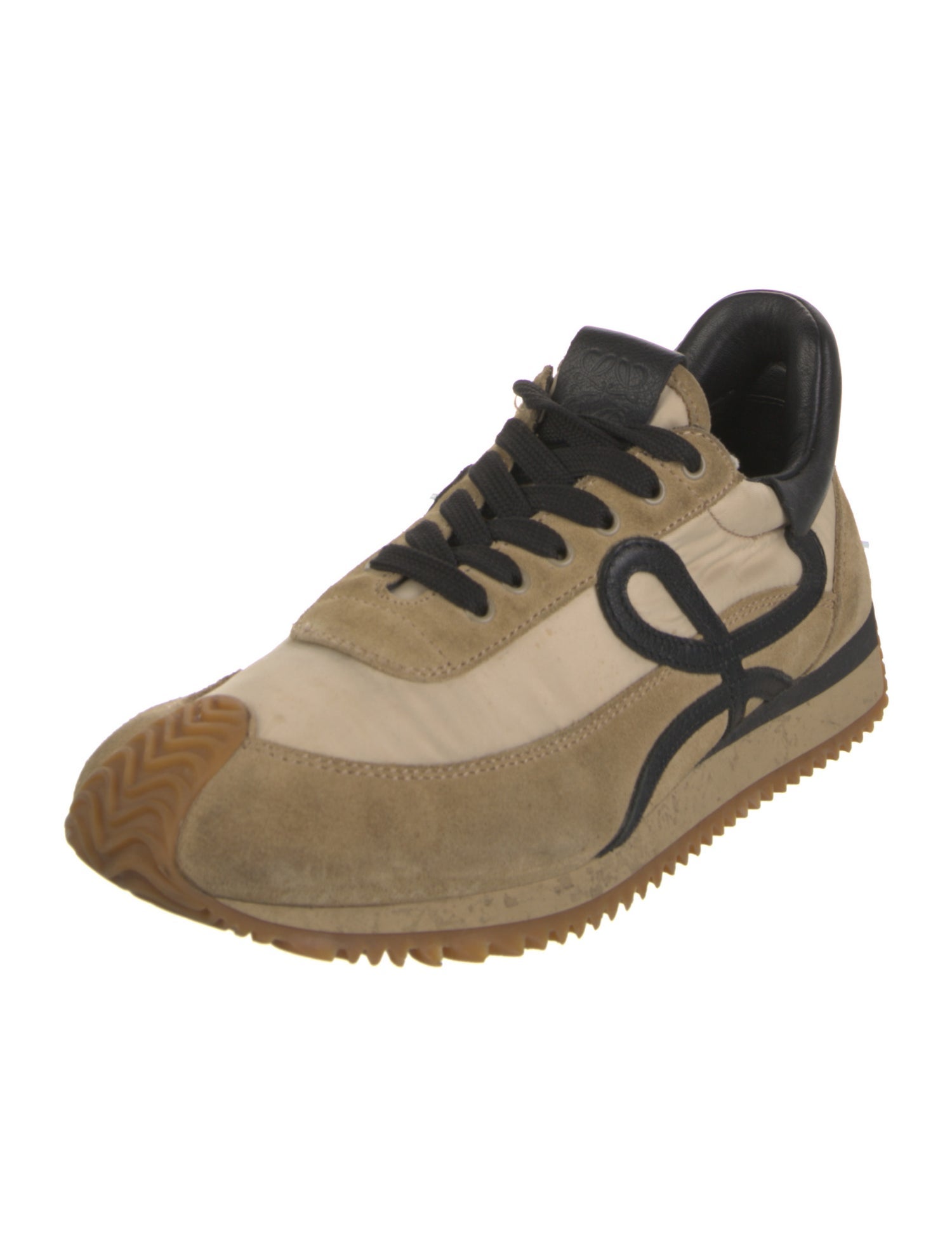 Loewe Suede Colorblock Pattern Sneakers