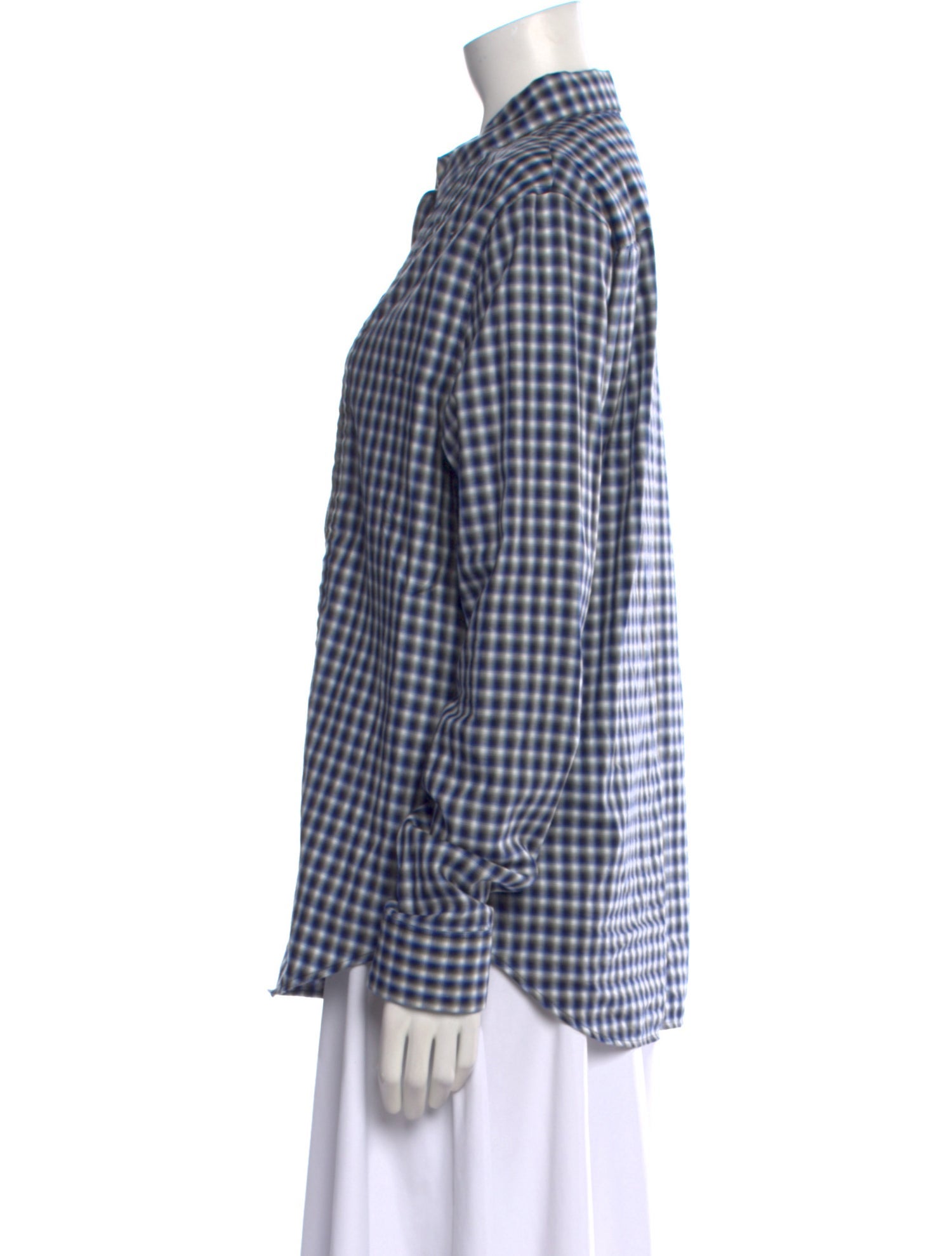 Loewe Plaid Print Long Sleeve Button-Up Top w/ Tags