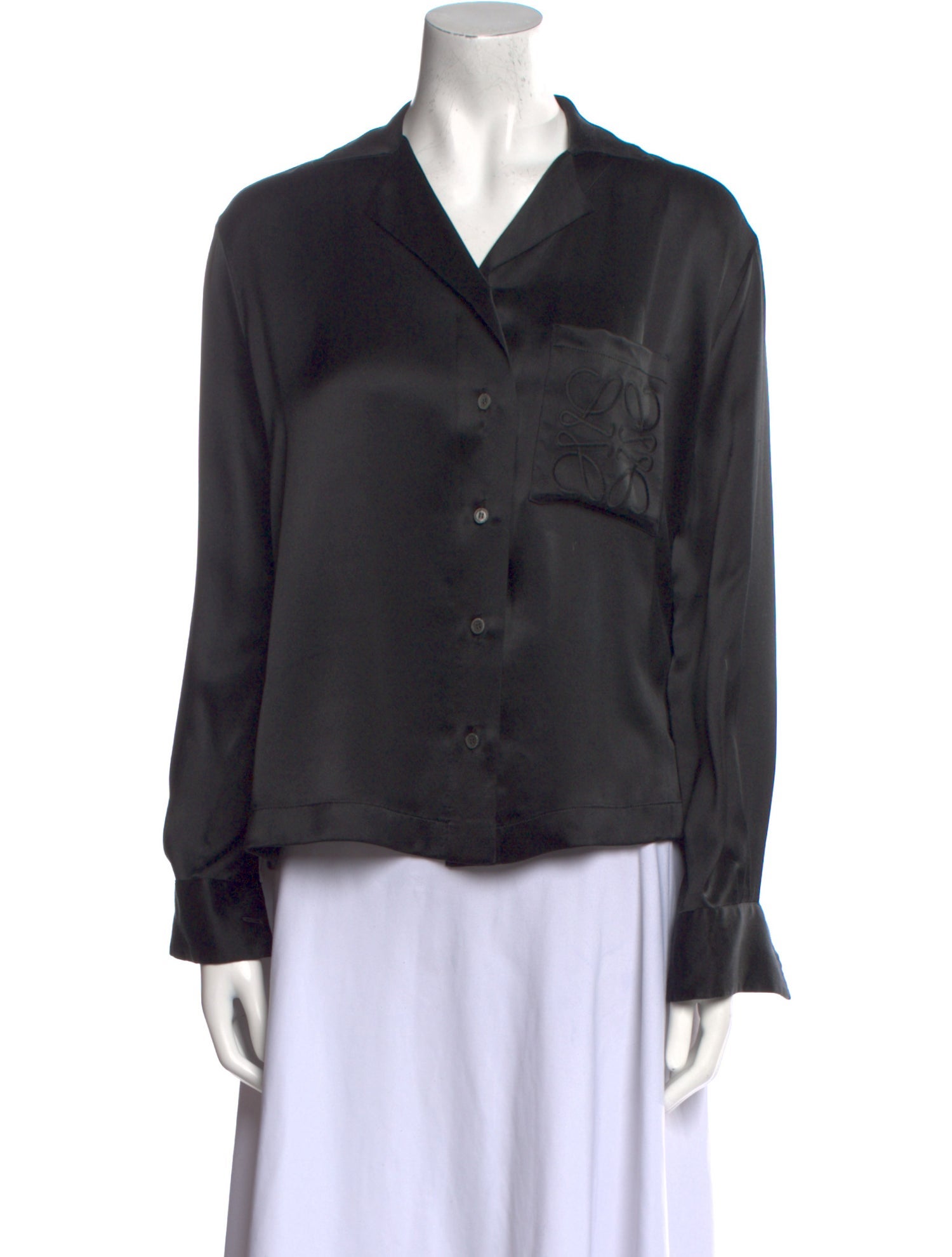 Loewe Silk Long Sleeve Button-Up Top