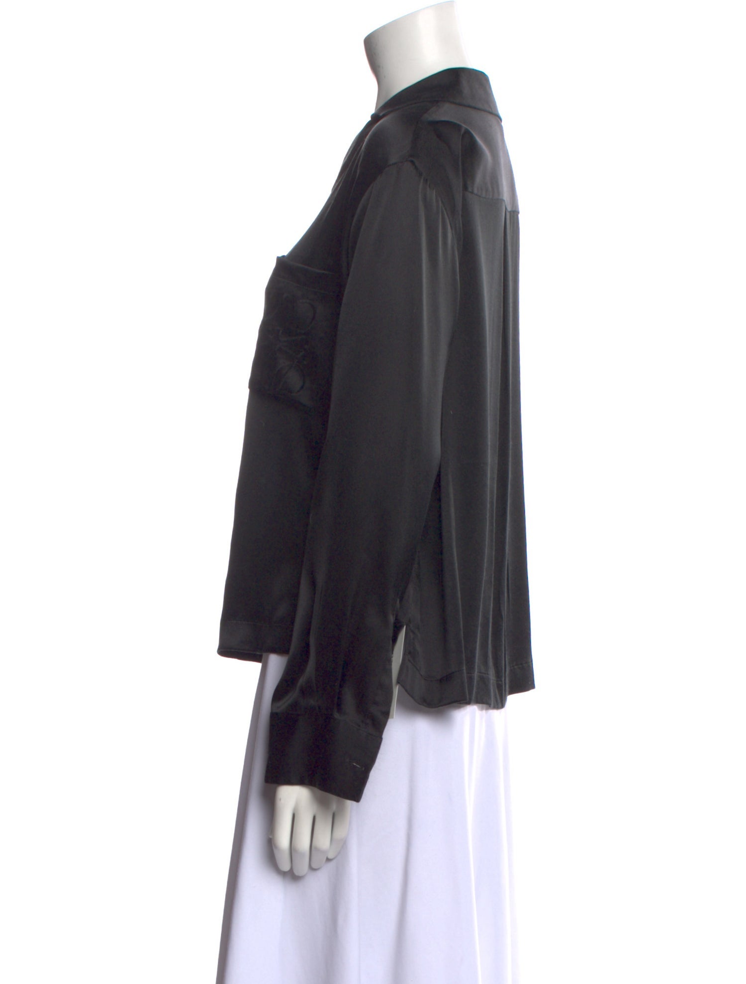 Loewe Silk Long Sleeve Button-Up Top