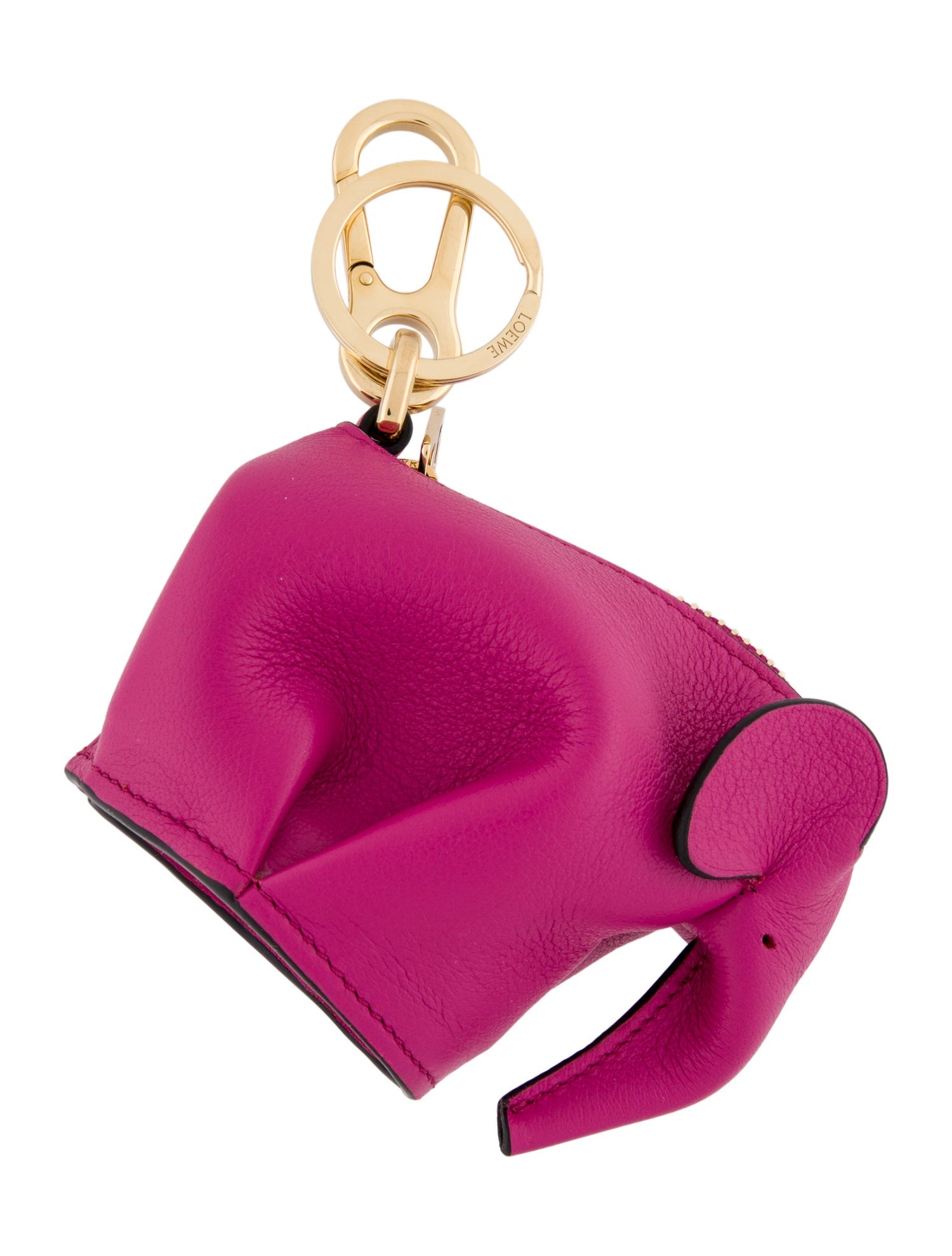キーホルダー・キーリング LOEWE Multicolor Leather And Felt Corgi Key Ring Corgi charm in felt and calfskin White - LOEWE
