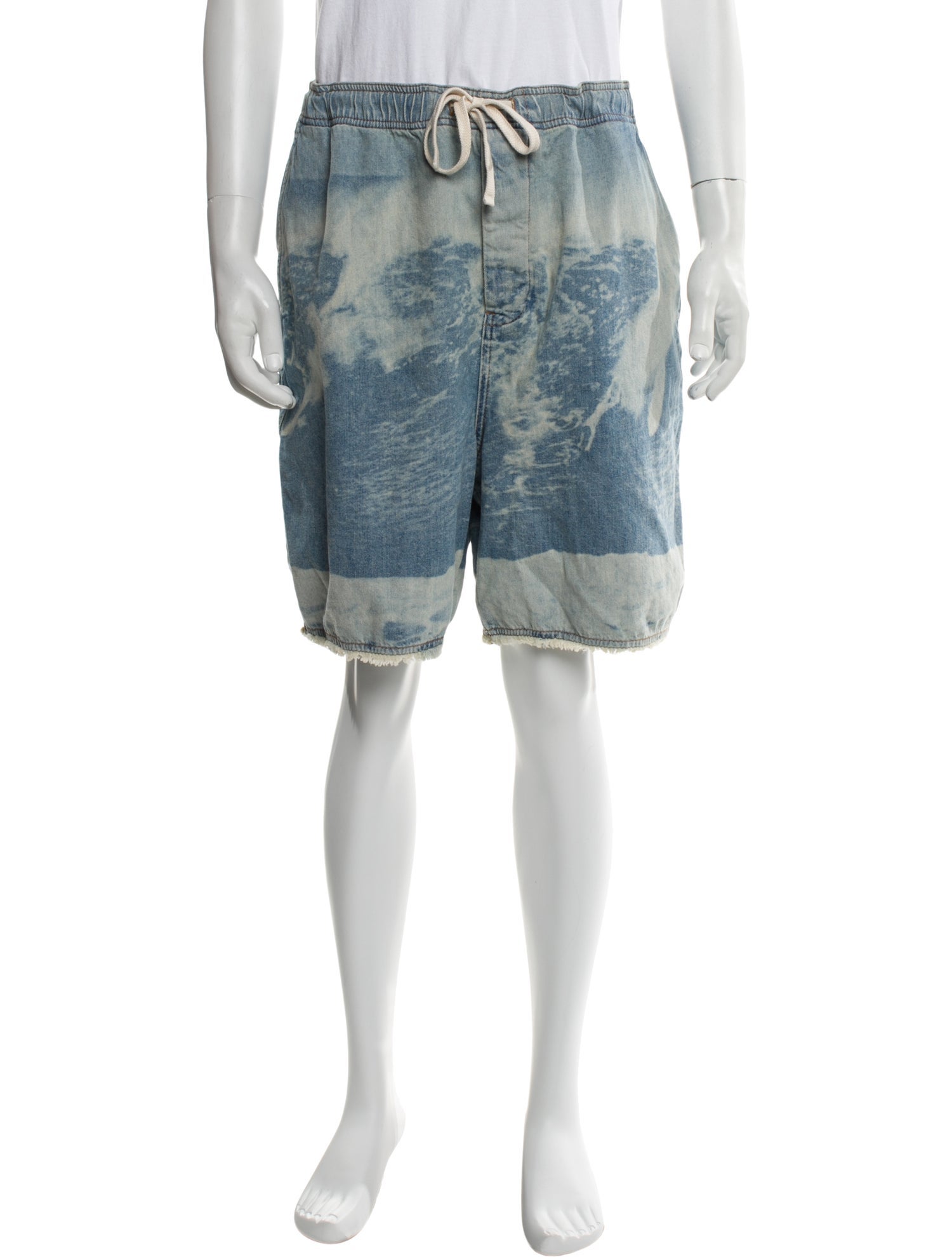 Loewe Paula's Ibiza Tie-Dye Print Denim Shorts