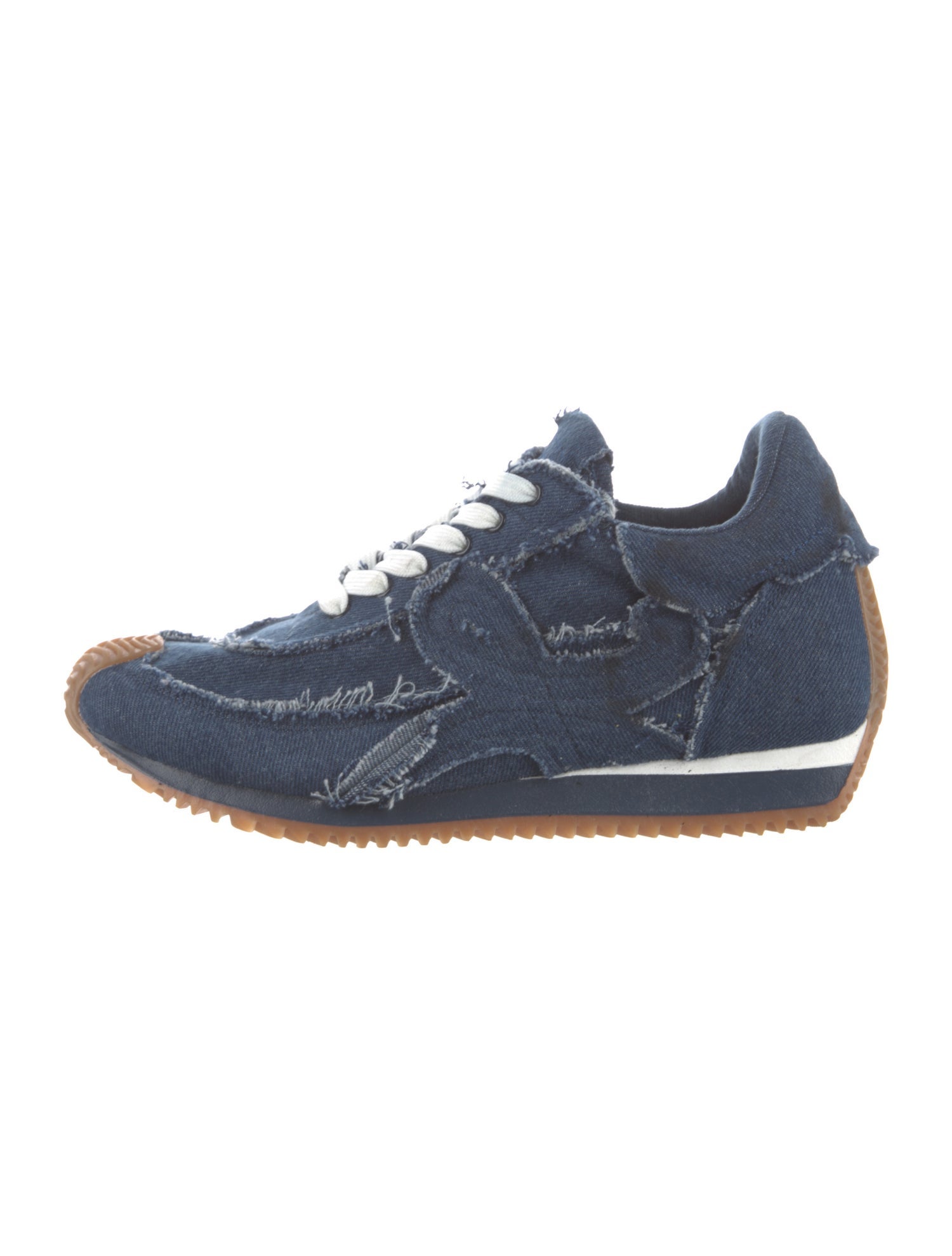 Loewe Denim Colorblock Pattern Athletic Sneakers