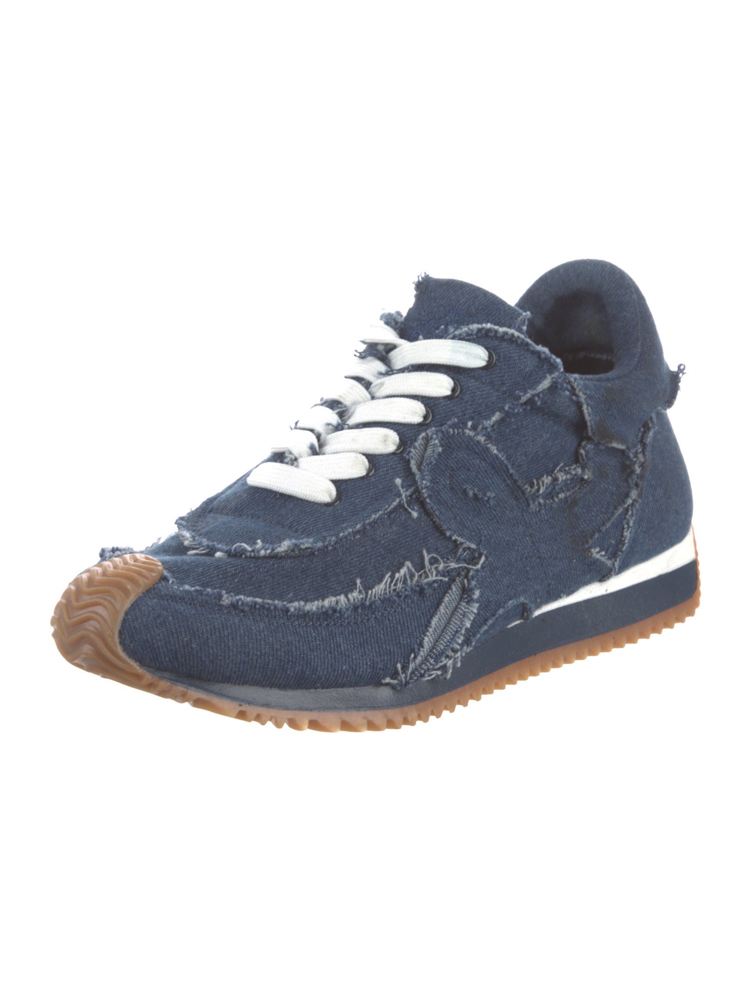 Loewe Denim Colorblock Pattern Athletic Sneakers