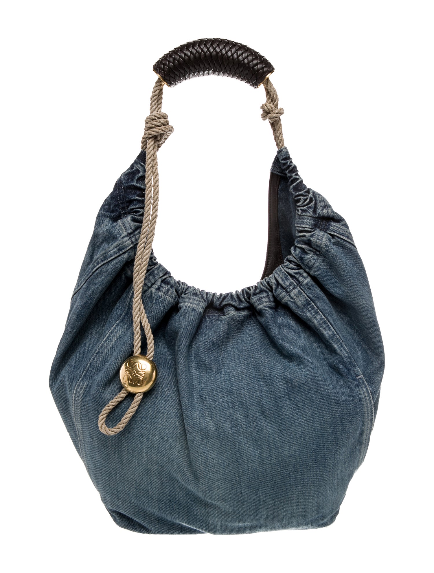 ハンドバッグ Loewe Petrol Blue Leather Small Puzzle Handbag Puzzle Edge Small leather shoulder bag in blue - Loewe