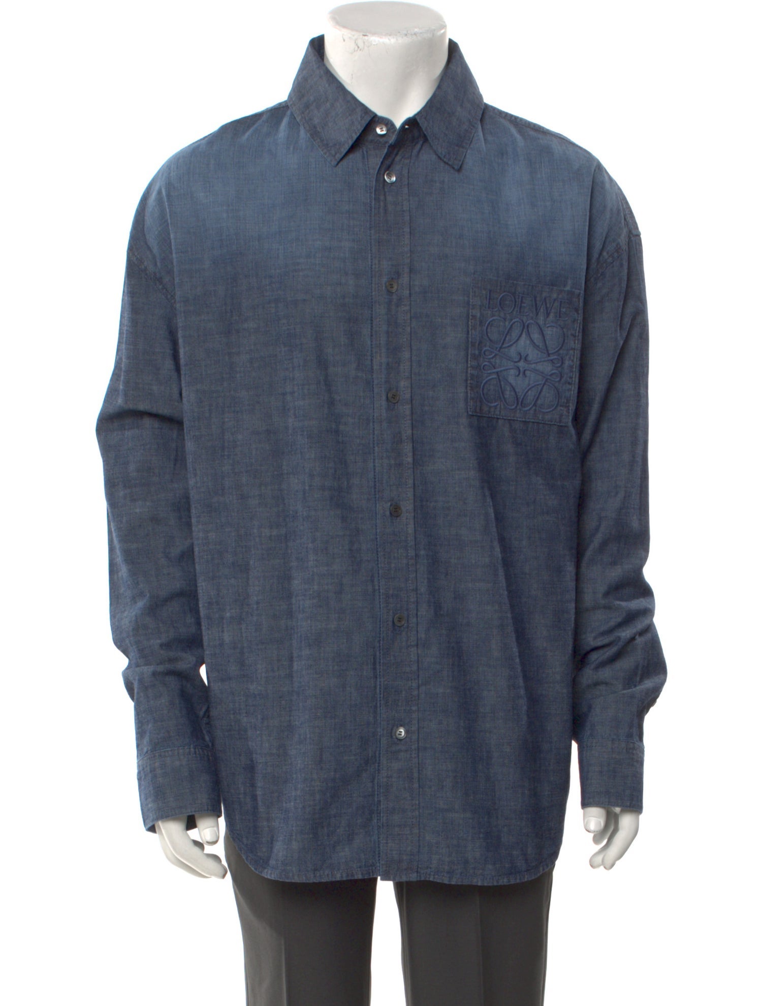 Loewe Anagram Pocket Long Sleeve Long Sleeve Denim Shirt w/ Tags