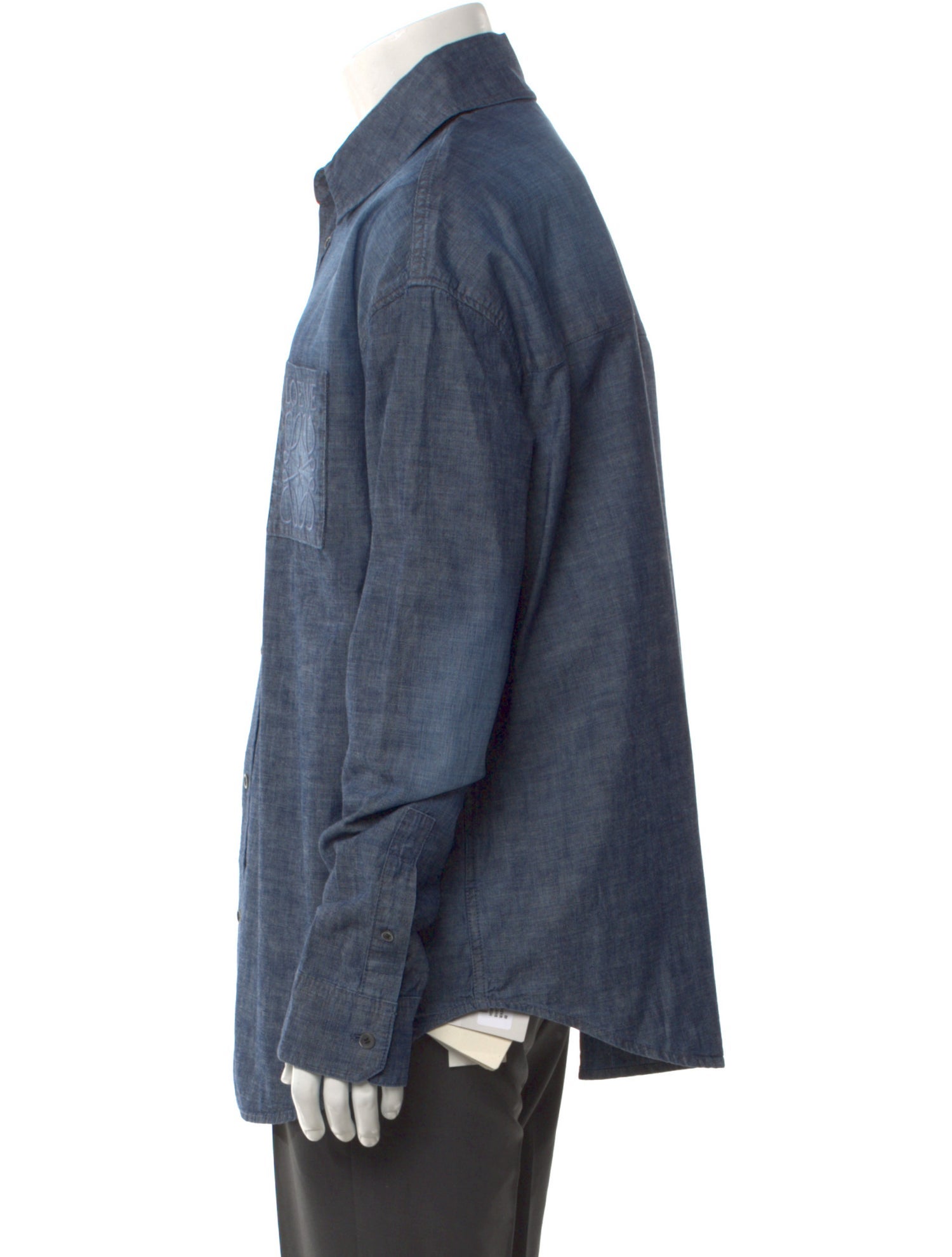 Loewe Anagram Pocket Long Sleeve Long Sleeve Denim Shirt w/ Tags