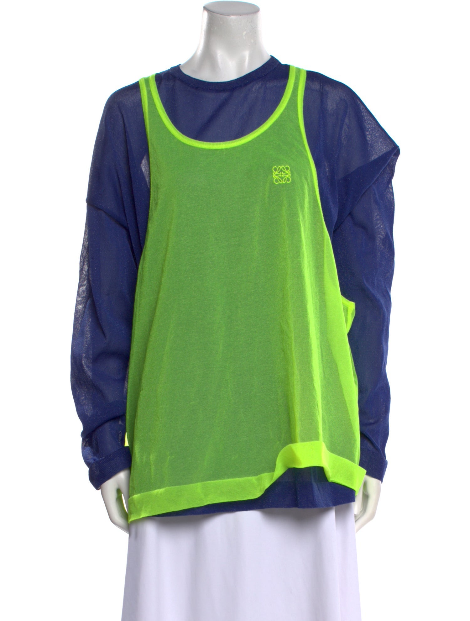 Loewe Colorblock Pattern Crew Neck Sweatshirt