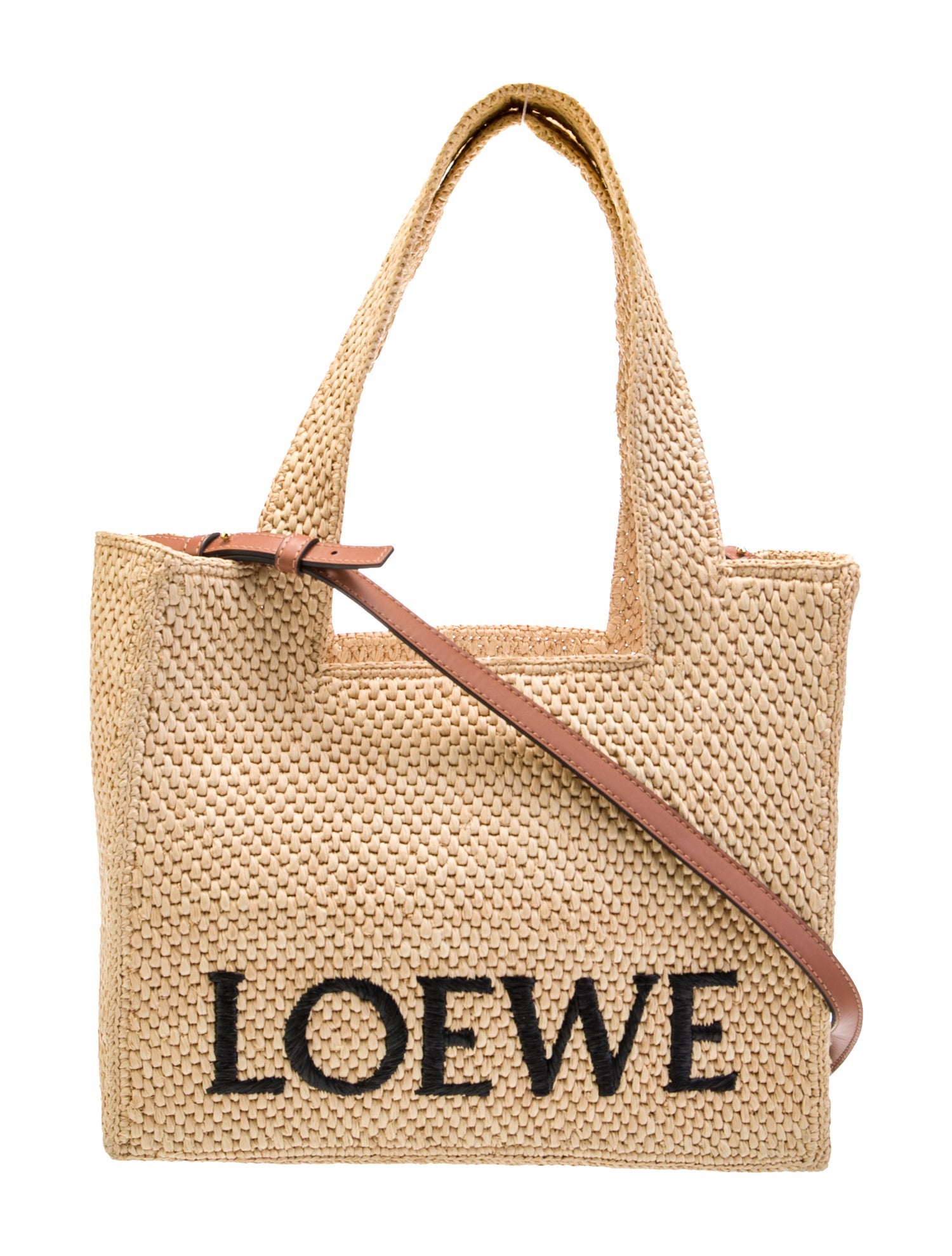 Loewe Raffia x Paula's Ibiza Natural Raffia Medium Front Tote 2023