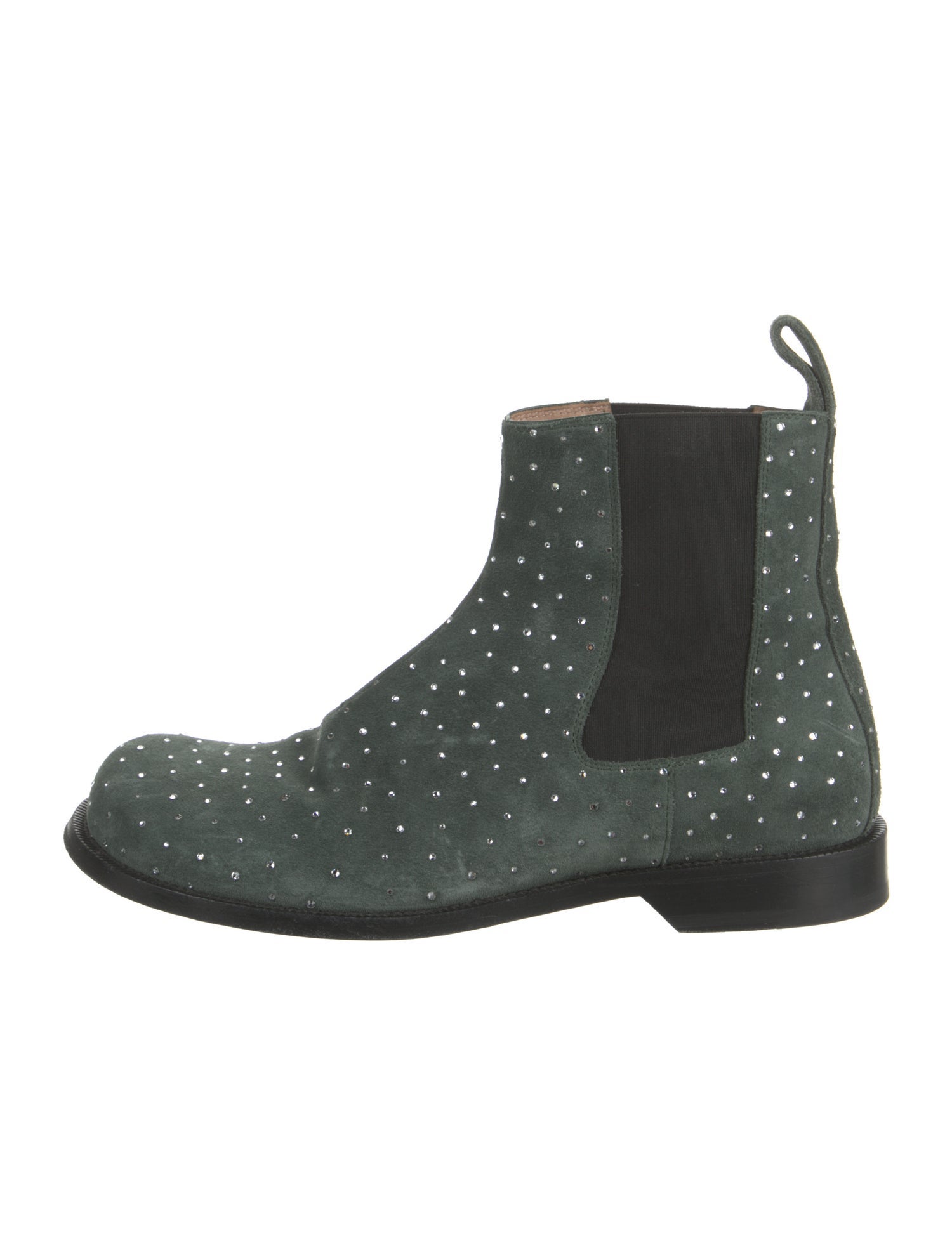 Loewe Suede Crystal Embellishments Chelsea Boots