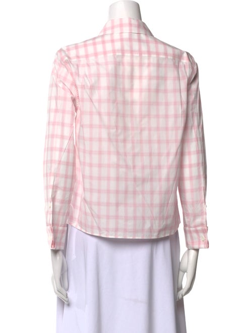 Loewe Plaid Print Three-Quarter Sleeve Button-Up Top