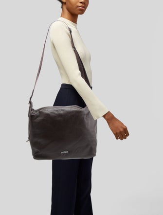 Loewe Leather Cubi crossbody bag in supple grained calfskin Medium 2024