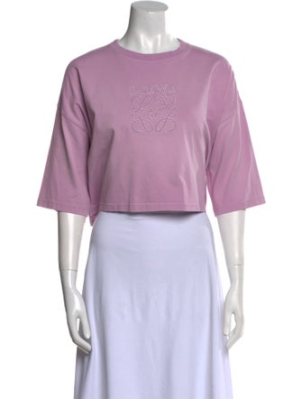 Loewe Graphic Print Crew Neck Crop Top