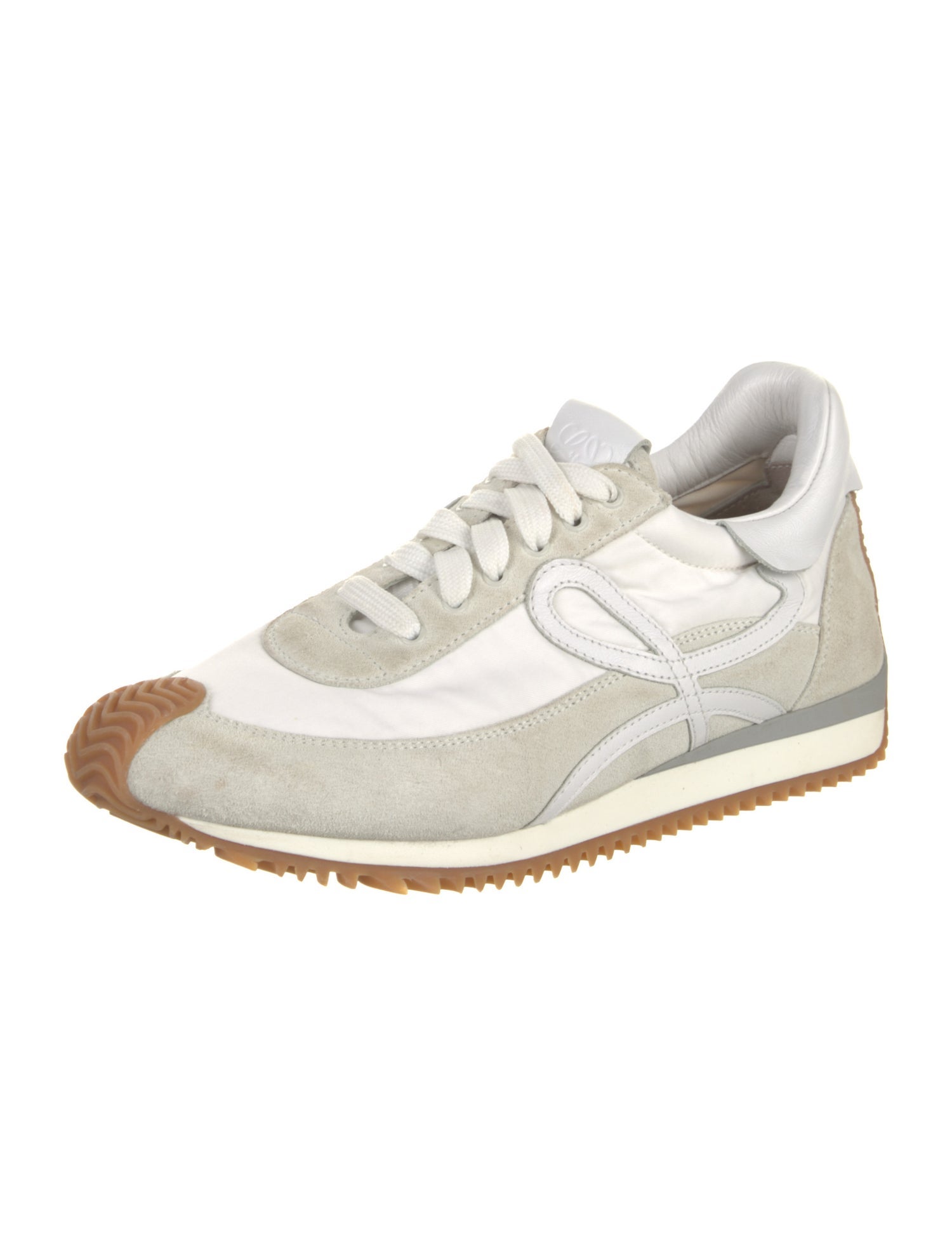 Loewe Suede Colorblock Pattern Athletic Sneakers