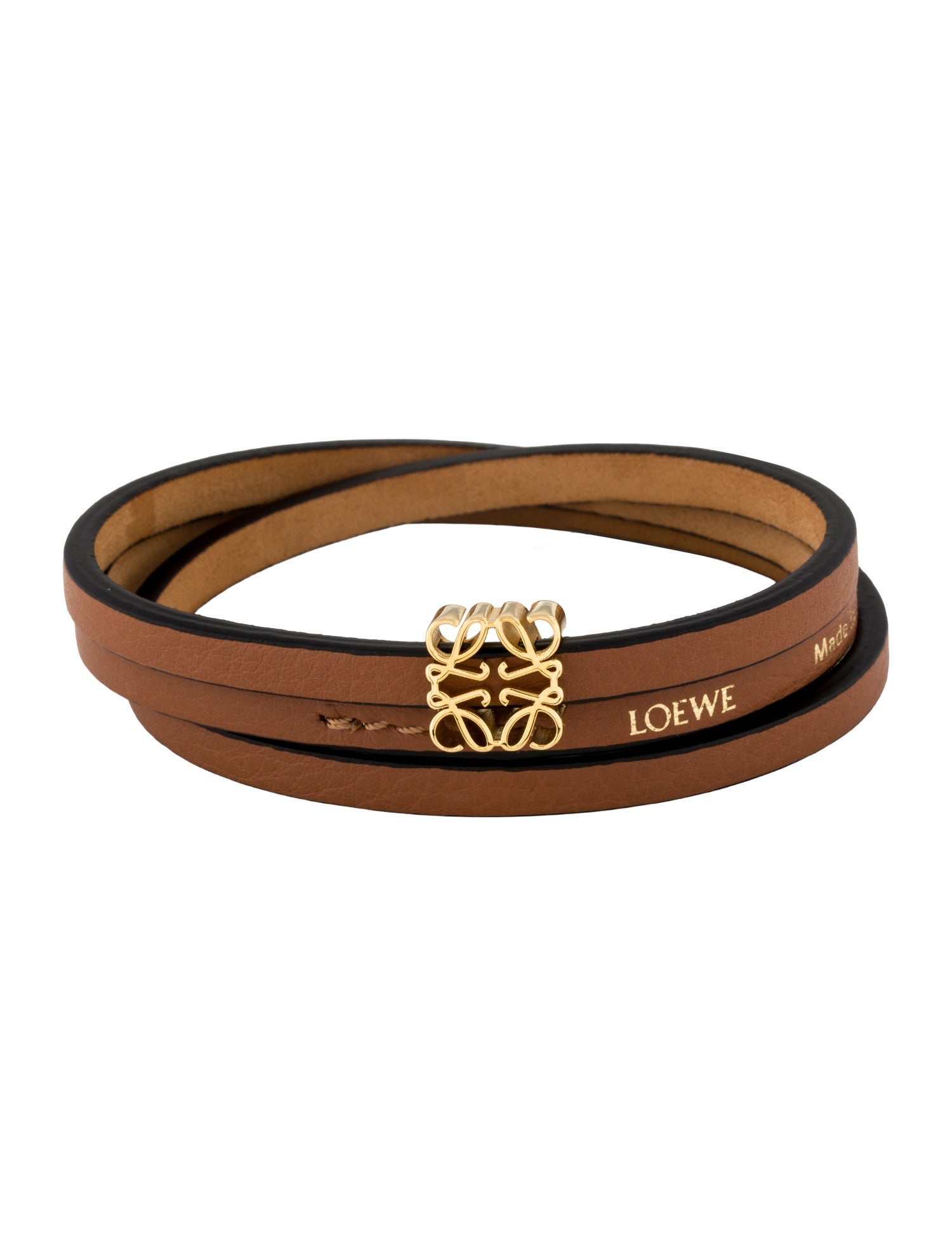 Loewe Leather Twist Bangle Bracelet