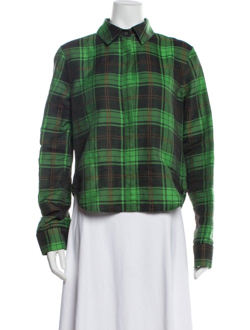 Loewe Plaid Print Long Sleeve Button-Up Top