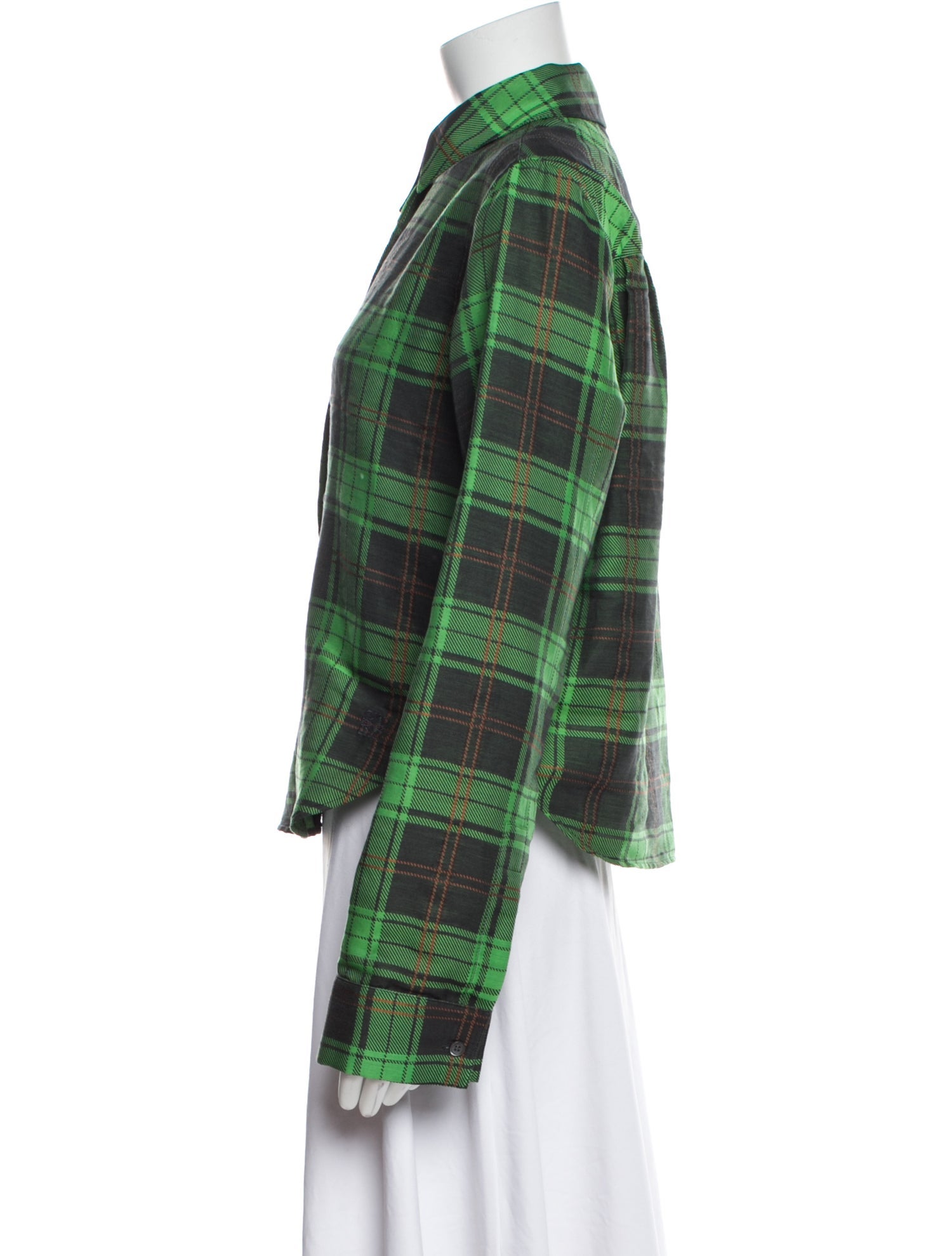 Loewe Plaid Print Long Sleeve Button-Up Top