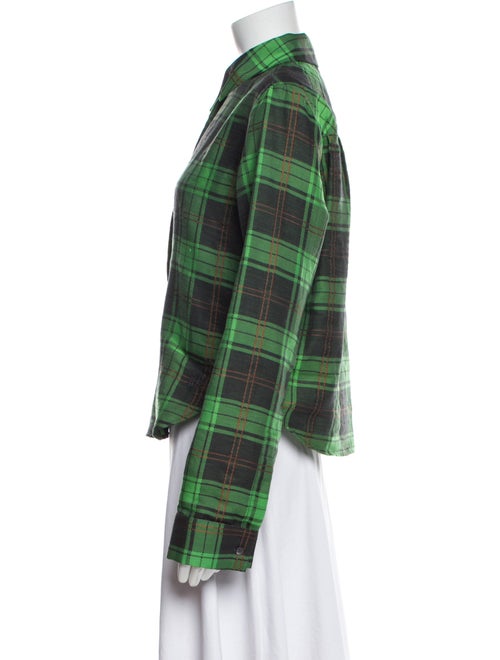 Loewe Plaid Print Long Sleeve Button-Up Top