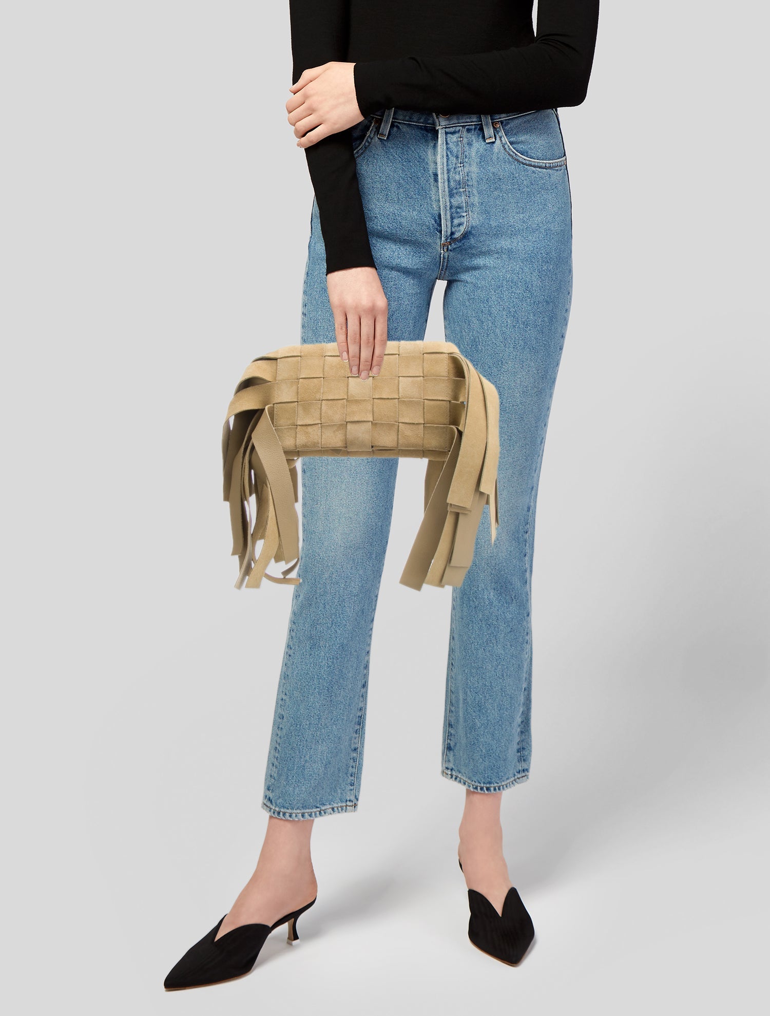 Loewe Suede Pre-Owned 2016 Woven Suede Fringe crossbody bag