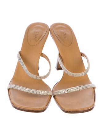 Loewe Suede Crystal Embellishments Slides