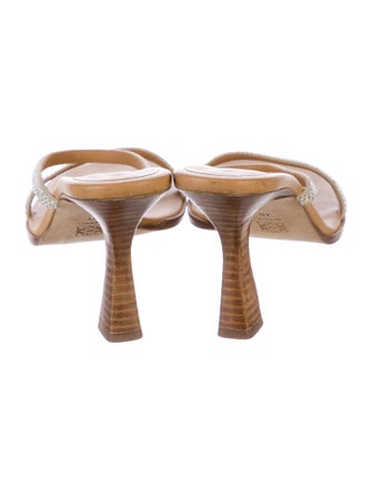 Loewe Suede Crystal Embellishments Slides