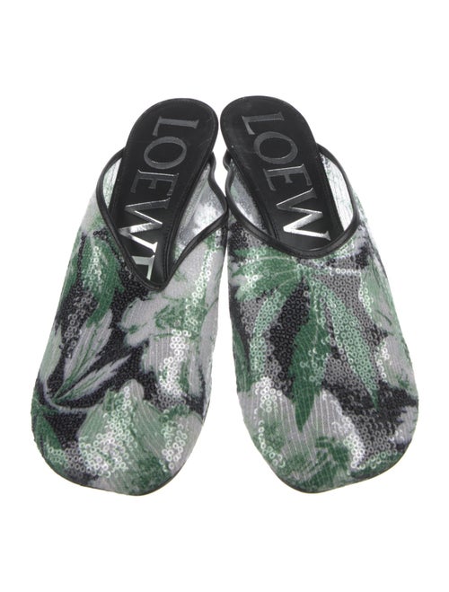 Loewe Sequins Floral Print Mules