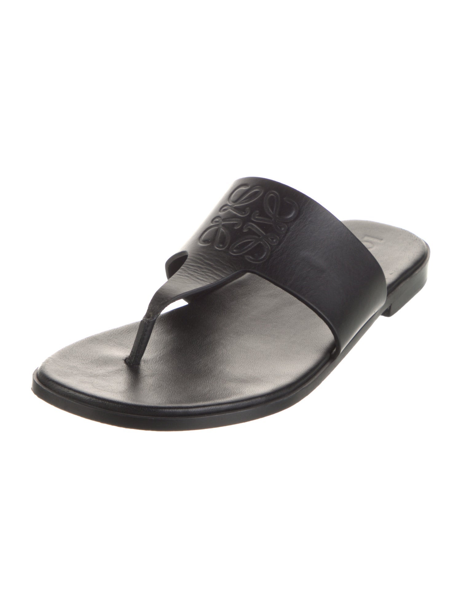 Loewe Anagram Leather Slides