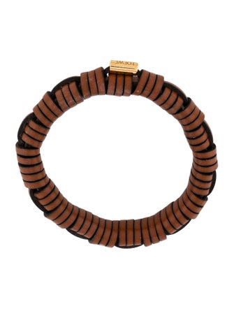 Loewe Woven Leather Bangle Bracelet