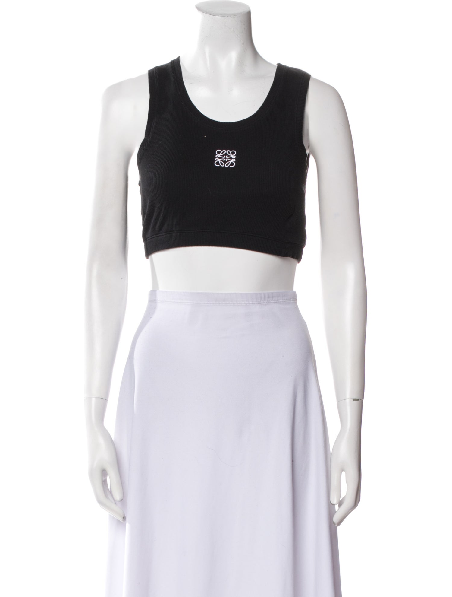 Loewe Graphic Print Scoop Neck Crop Top