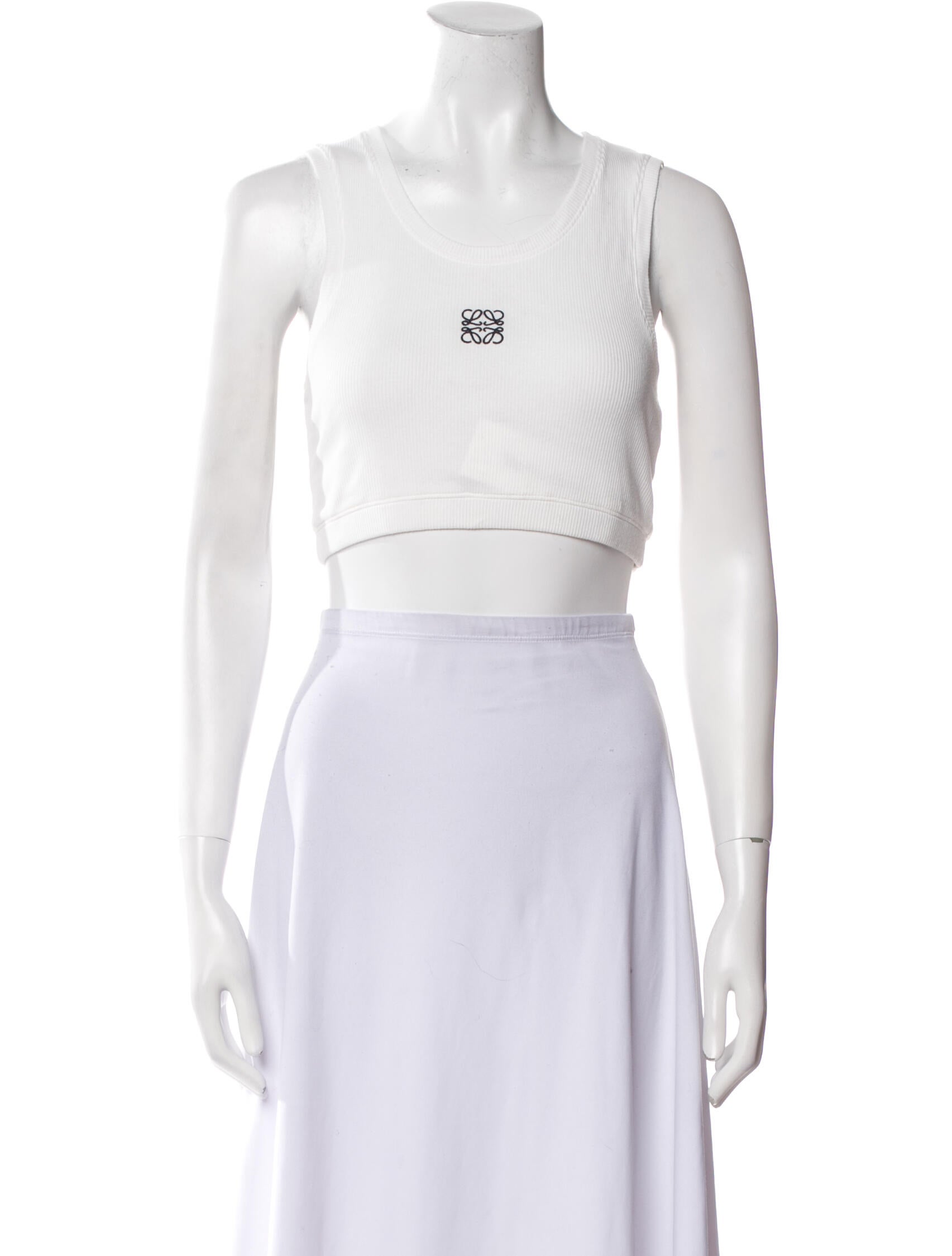 Loewe Graphic Print Scoop Neck Crop Top