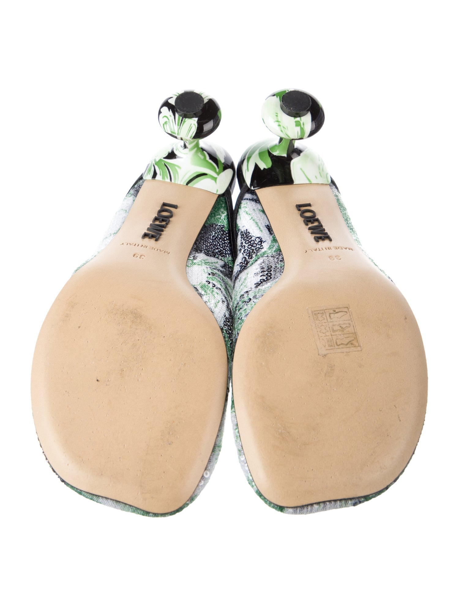 Loewe Sequins Floral Print Mules