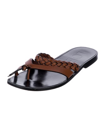 Loewe Signature Logo Leather Slides
