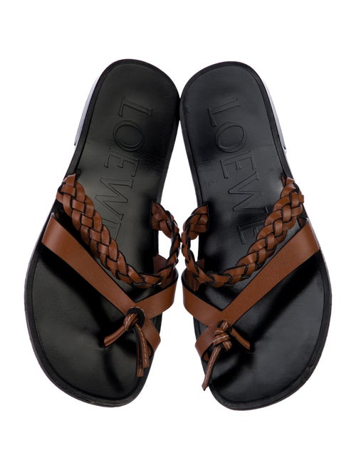 Loewe Signature Logo Leather Slides