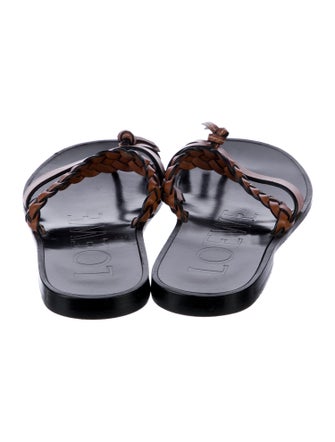 Loewe Signature Logo Leather Slides