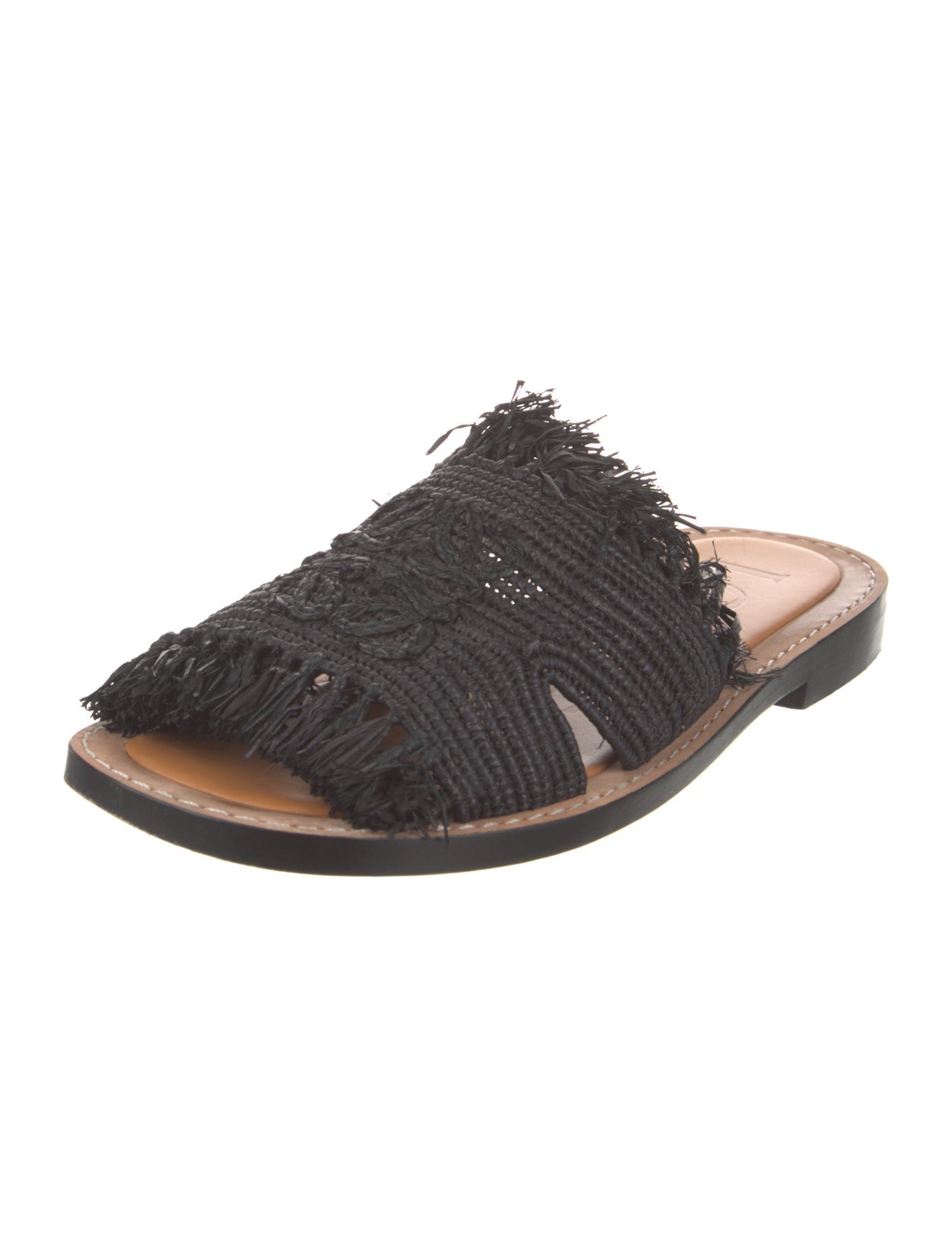 Loewe Raffia Embroidered Accent Slides