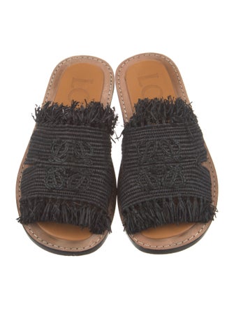 Loewe Raffia Embroidered Accent Slides