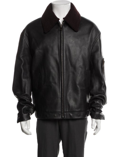 Loewe Signature Logo Lamb Leather Bomber Jacket