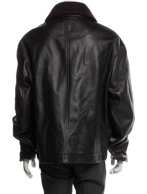 Loewe Signature Logo Lamb Leather Bomber Jacket