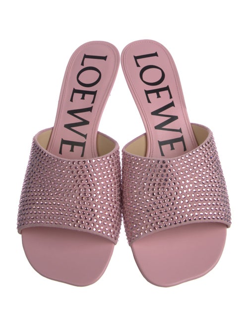 Loewe Satin Crystal Embellishments Slides