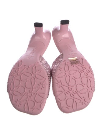 Loewe Satin Crystal Embellishments Slides