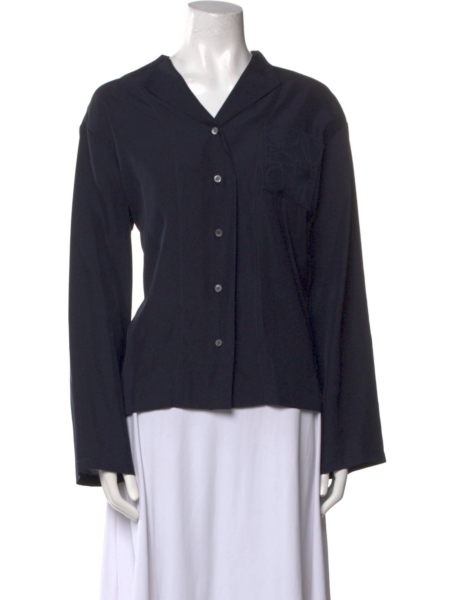 Loewe Silk V-Neck Button-Up Top