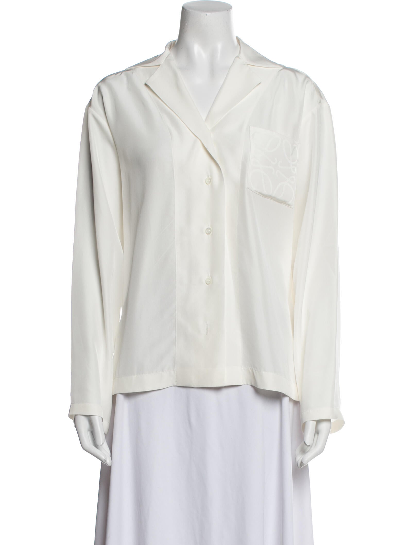 Loewe Silk V-Neck Button-Up Top