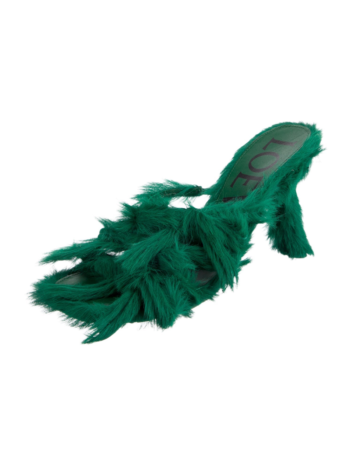 Loewe Fur Bow Accents Slides